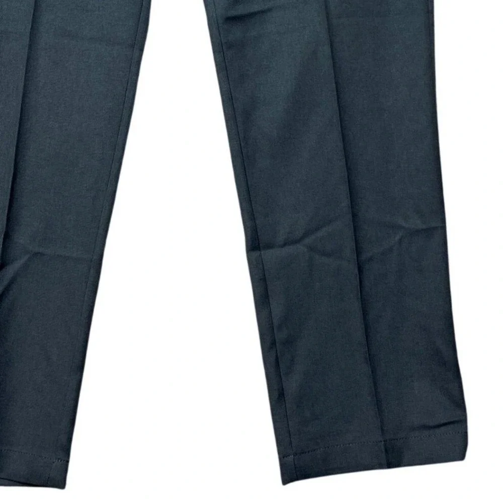 Haggar Pants Mens 34x29 Gray Flat Front Stretch Waistband Cool 18 Pro Slim Fit